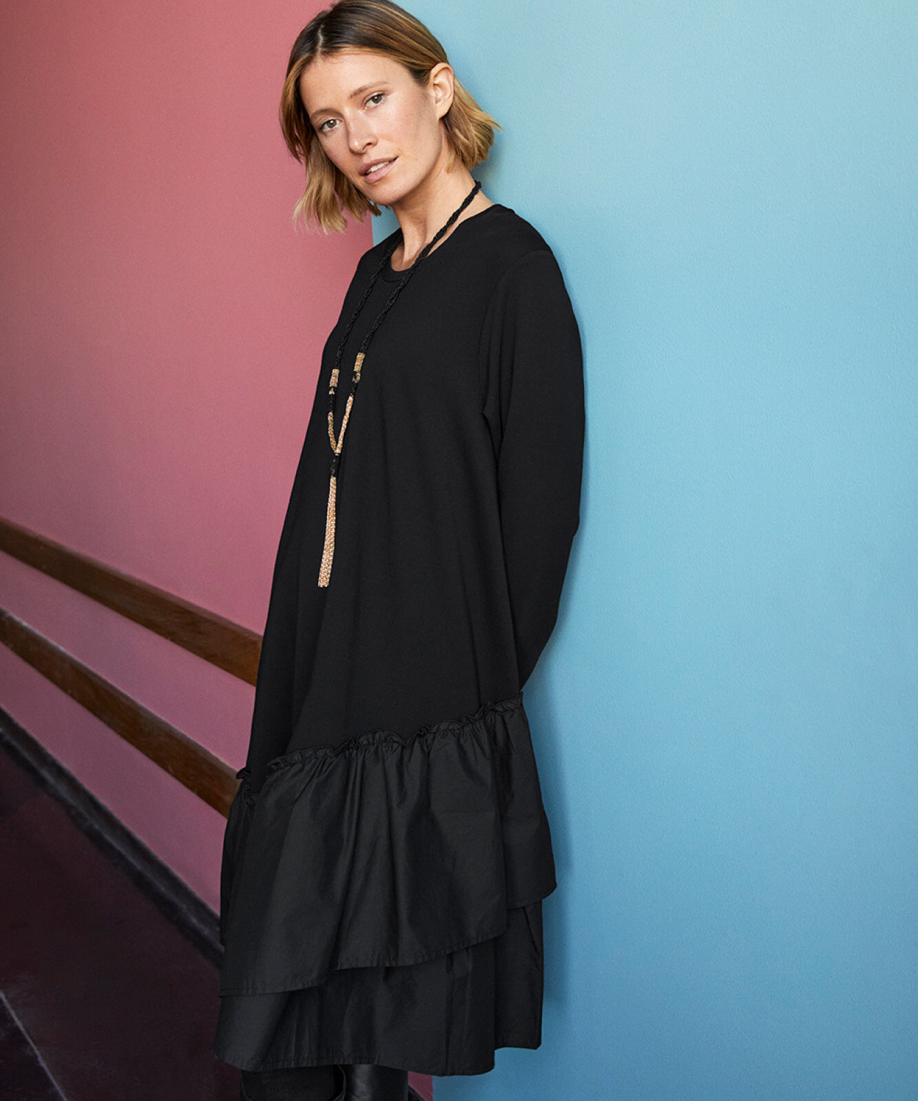 Nell JERSEY Kjole, Black