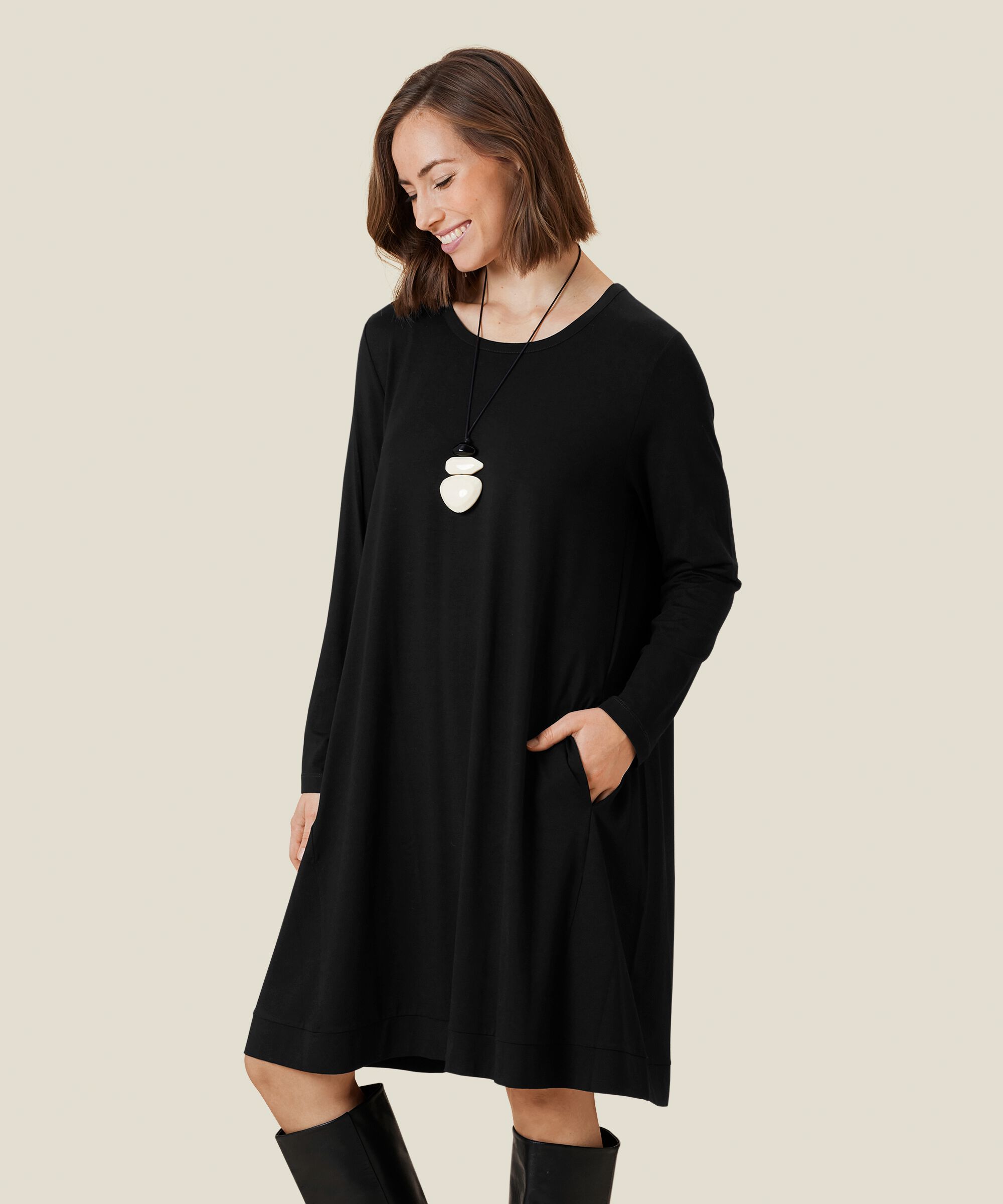 NOPI JERSEY KJOLE, Black