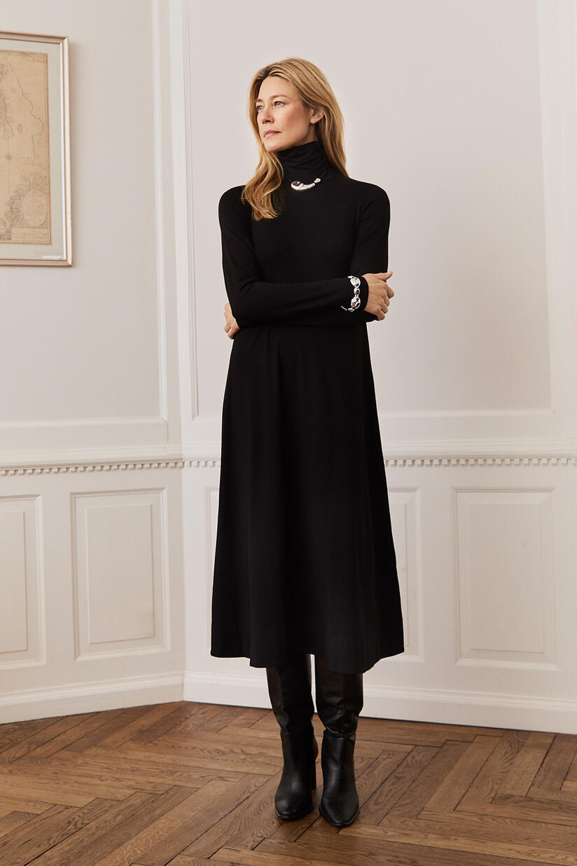 Nivessa JERSEY Kjole - Black, Rainan Halskæde - Silver