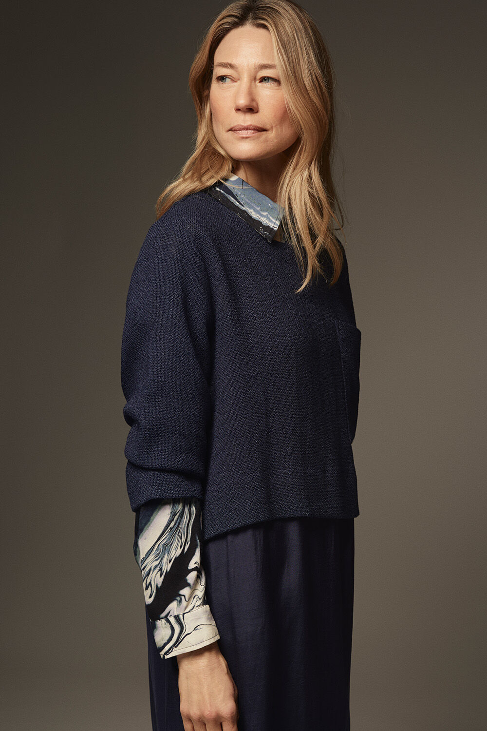 Nonah Kjole - Navy Blazer, Imanja Skjorte - Wisteria