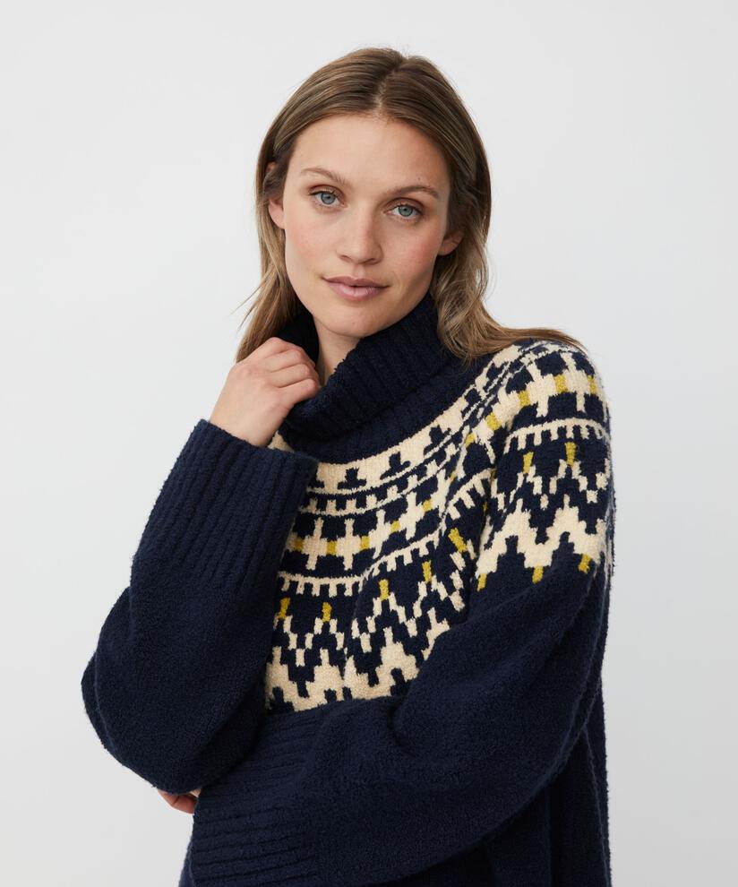Fatima Top, Navy Blazer