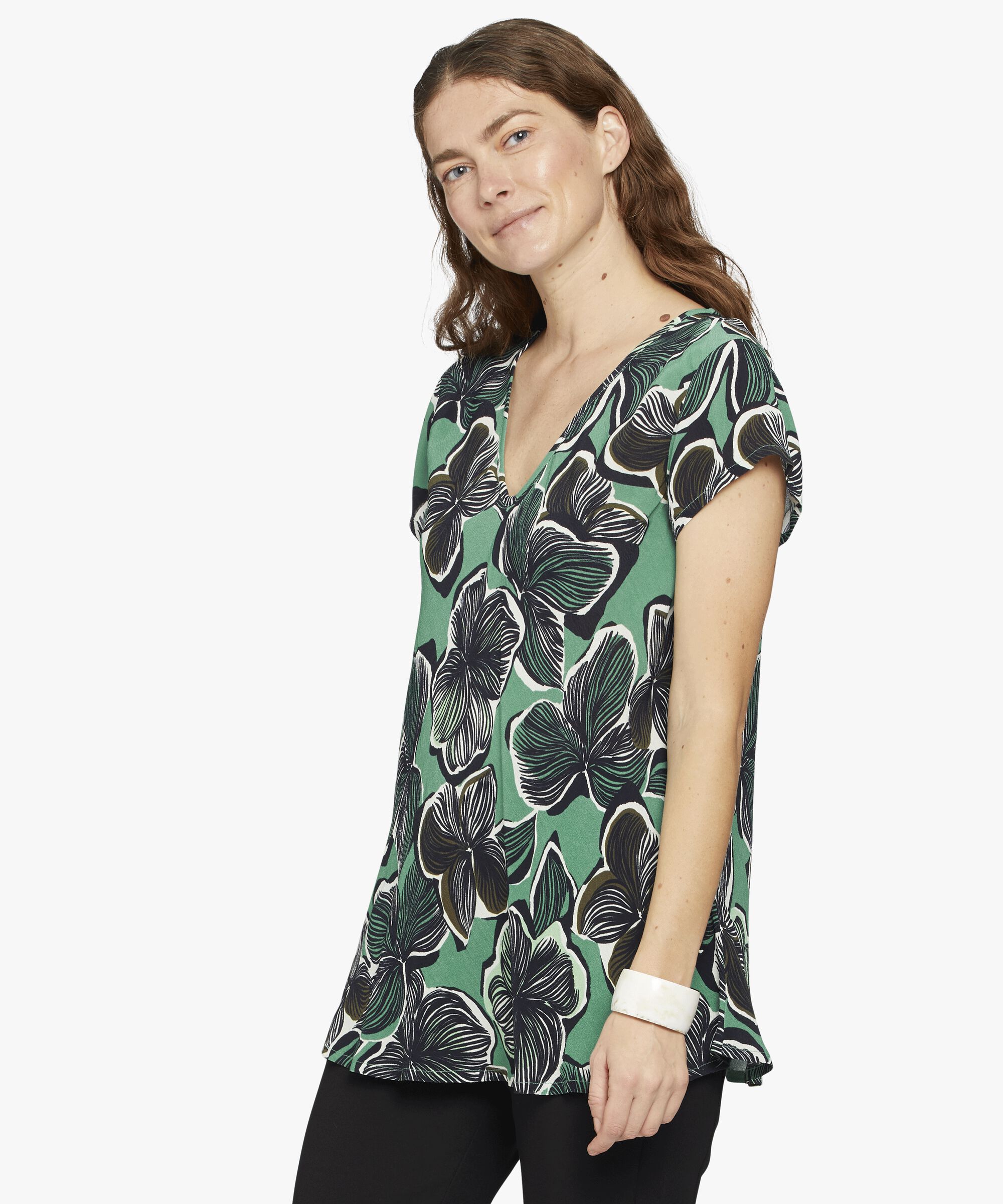 KALLO TOP, Bottle Green