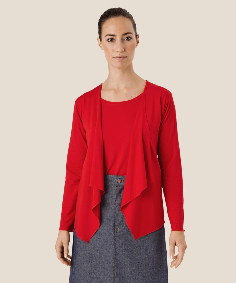 Itally JERSEY Cardigan, Goji Berry, hi-res