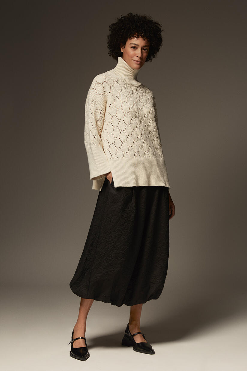 Fabiano Top - Whitecap, Saraid Nederdel - Black