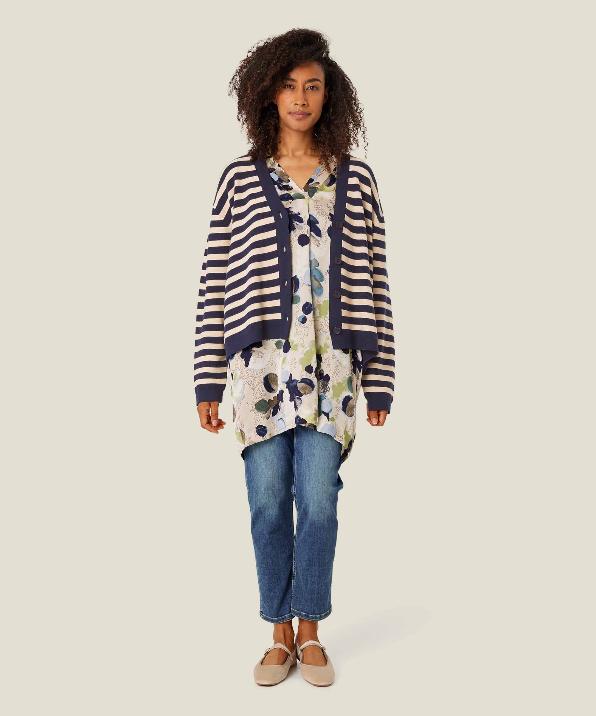 Lavender Cardigan, Maritime Blue