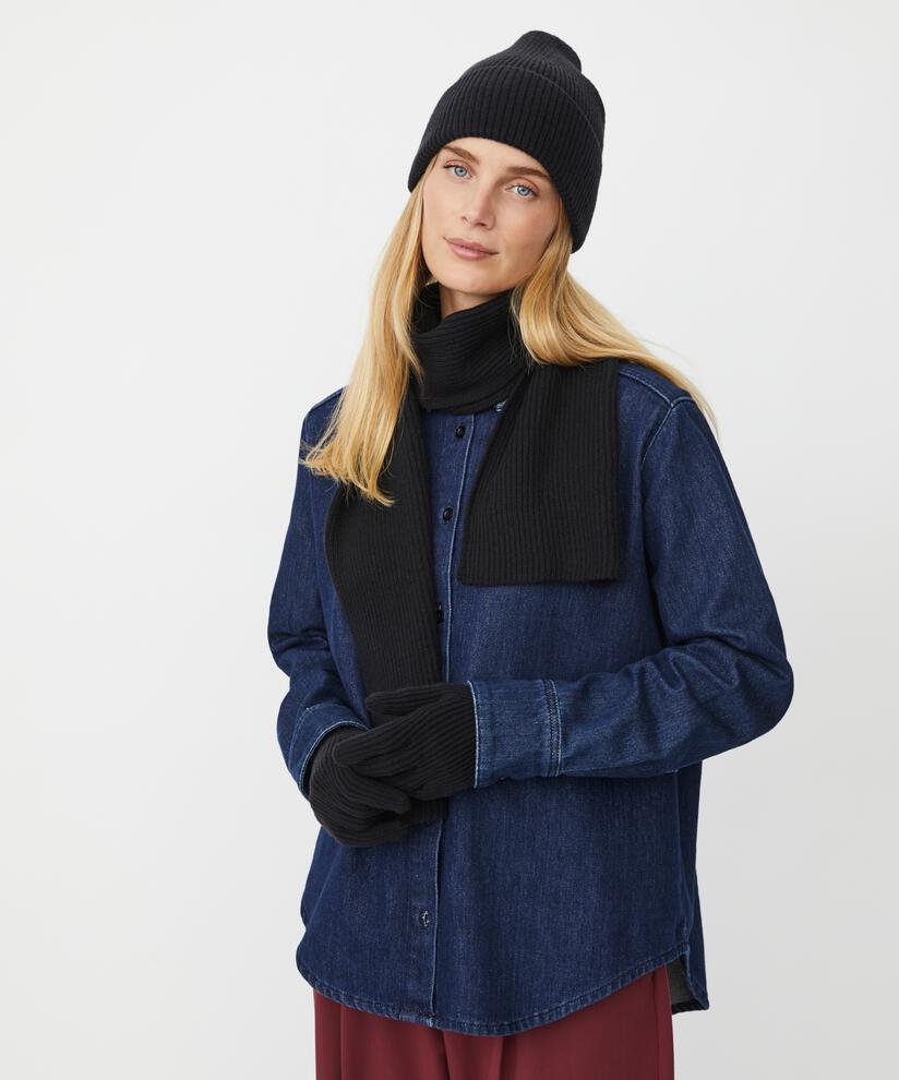 Sæt med hue, handsker og tørklæde, Black