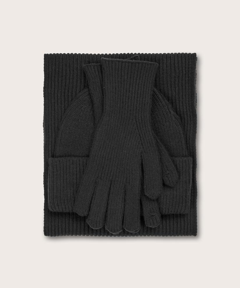 Sæt med hue, handsker og tørklæde, Black