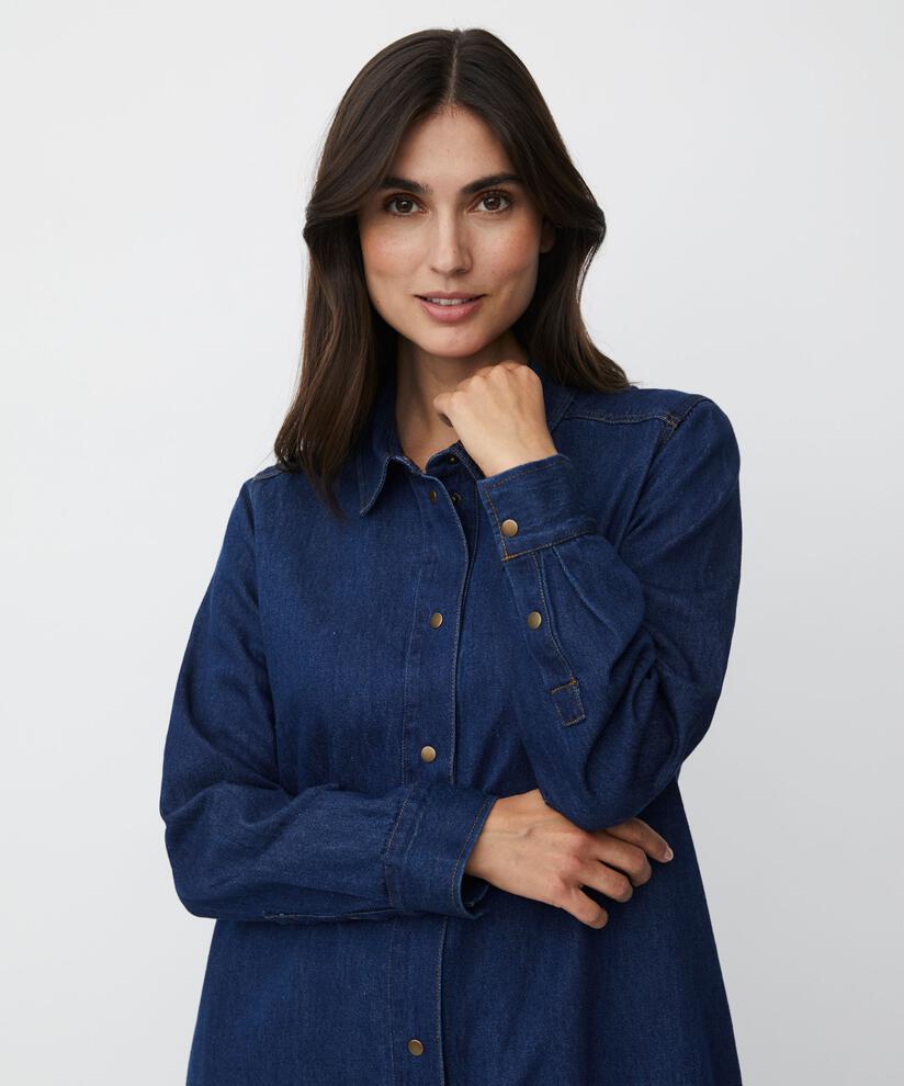 Ingelena Denim Skjorte , Dark Denim
