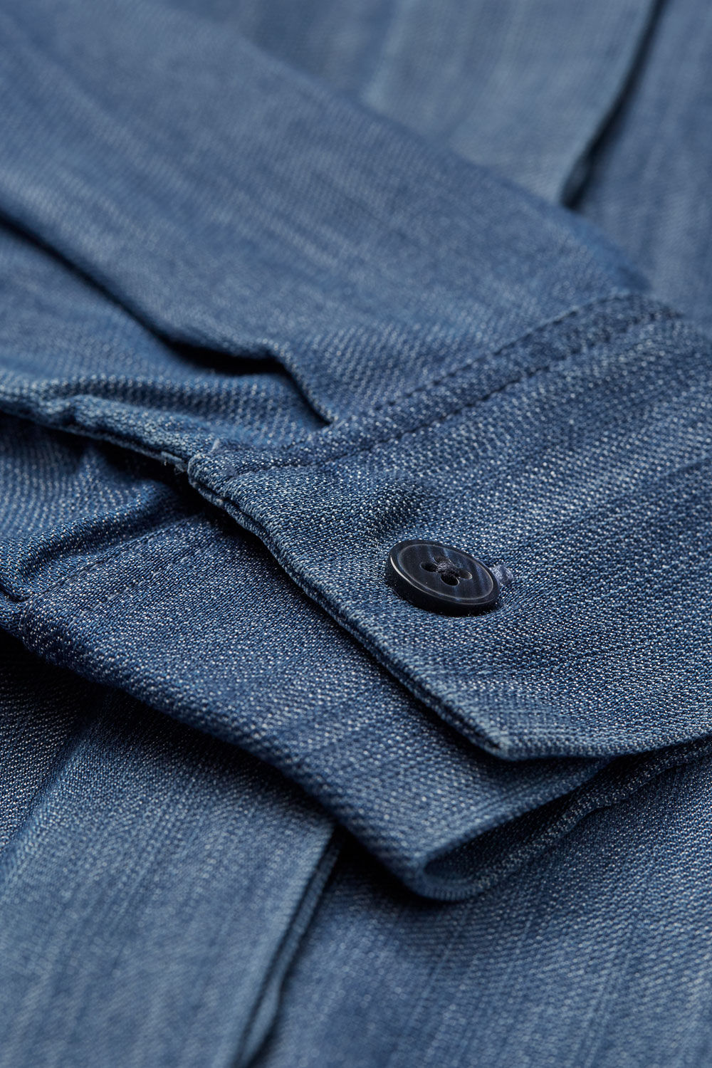 ISSA SKJORTEKJOLE, Blue Denim