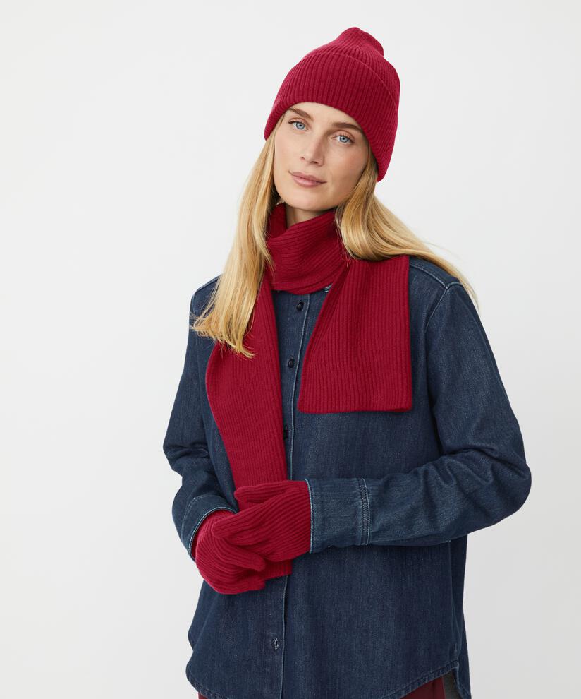 Sæt med hue, handsker og tørklæde, Scarlet Sage