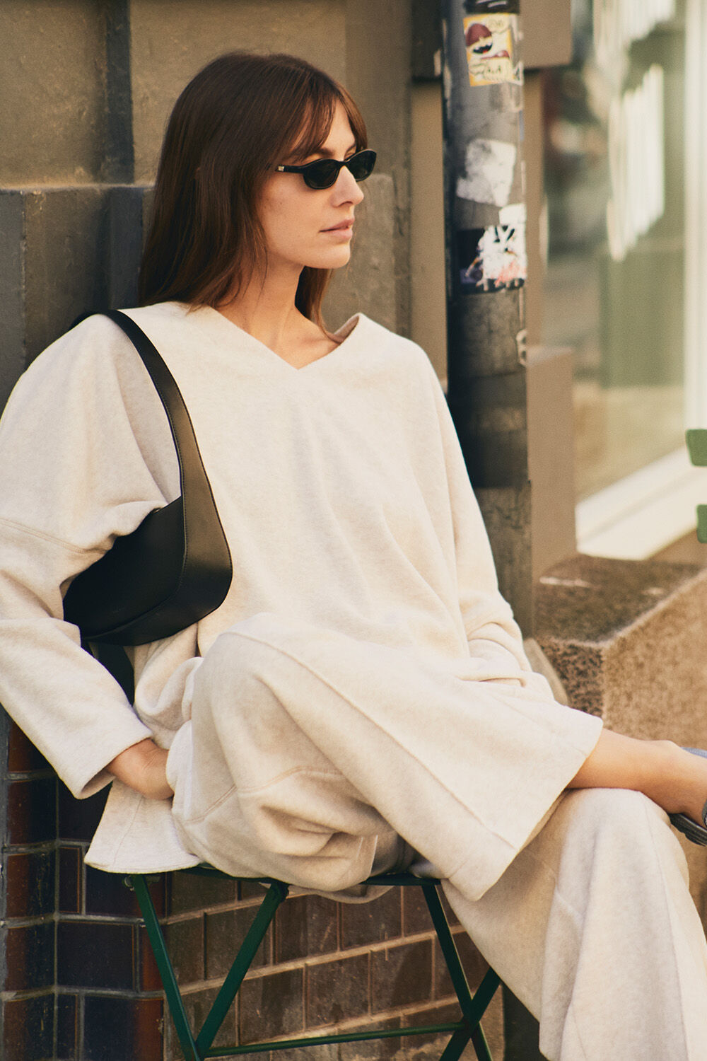 Diletta Jersey Top - Beige melange, Peira Bukser - Beige melange