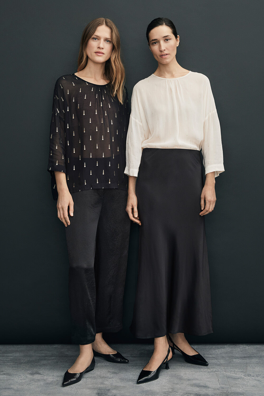 Derisa Top - Black, Pavine Bukser - Black, Derisa Top - Whitecap, Solviera nederdel - Black