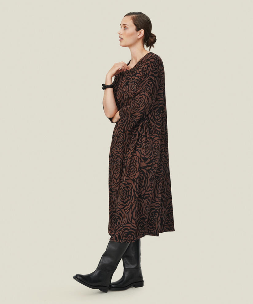 NETTI JERSEY KJOLE, Chestnut