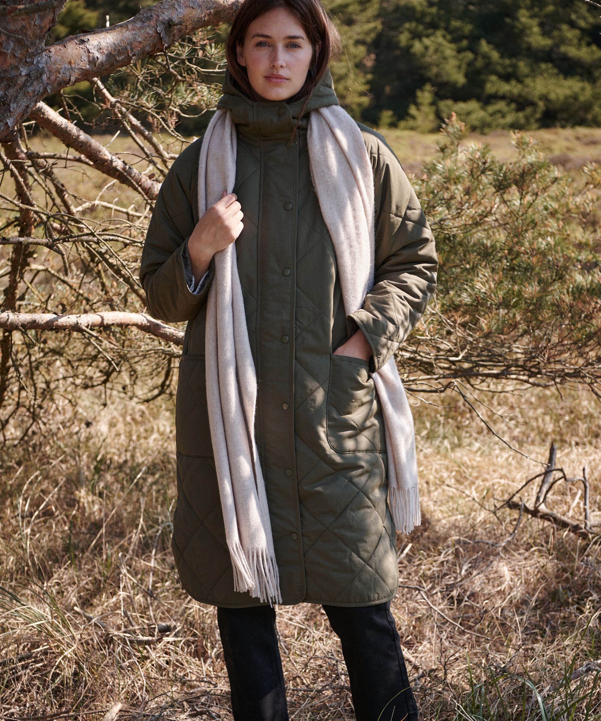 Anna Tørklæde, L beige mel