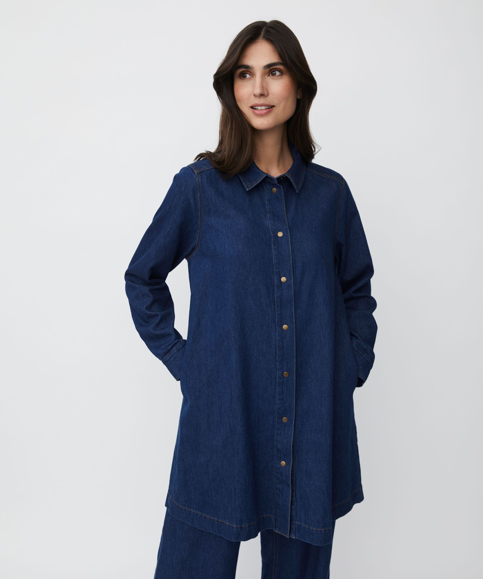 Ingelena Denim Skjorte , Dark Denim