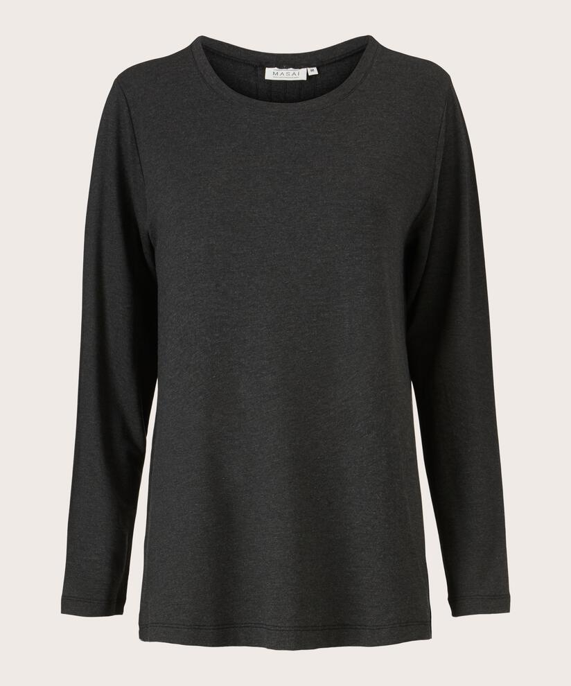 Berta JERSEY Top, D. Grey mel.