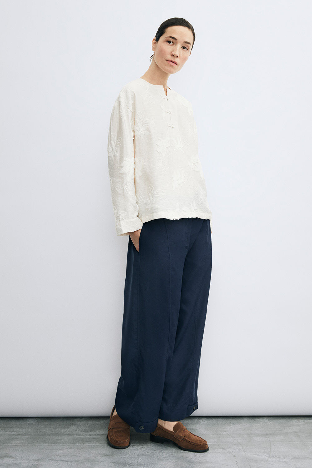 Delian top - Jet Stream, Prinan Bukser - Navy Blazer