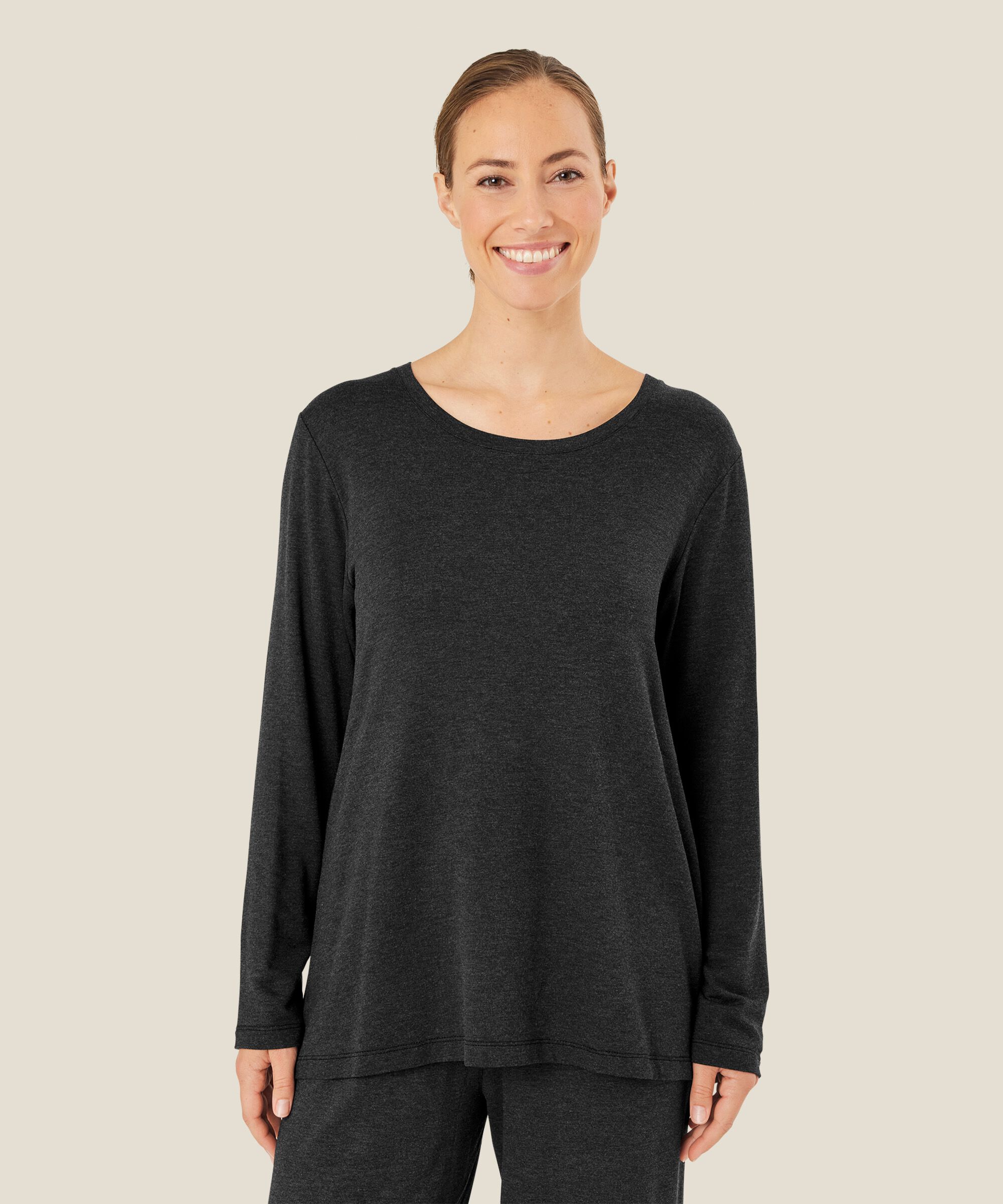 Berta JERSEY Top, D. Grey mel.