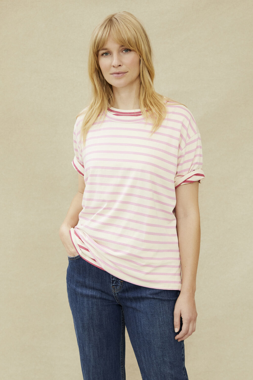 Doreann Jersey Top - Rosebloom, Doreann Jersey Top - Carmine, Pomla Denim Bukser - Medium Denim