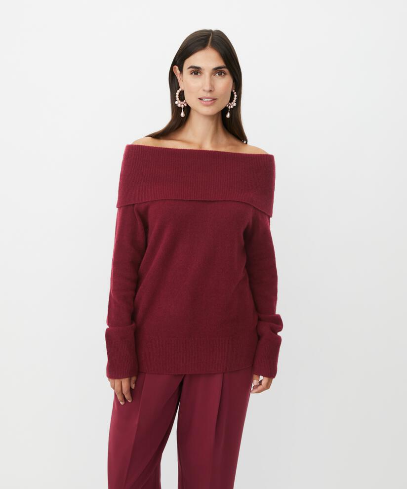 Floraia Uld Top, Tawny Port