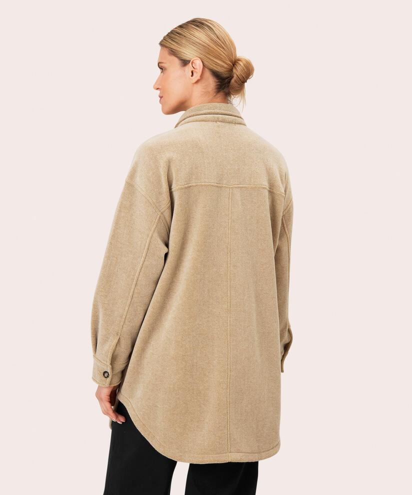 Jasmine Fleece Jakke, Beige melange, hi-res