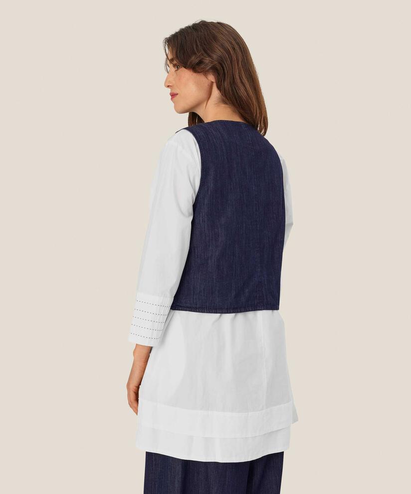 Julesa Denim Vest, Dark Denim