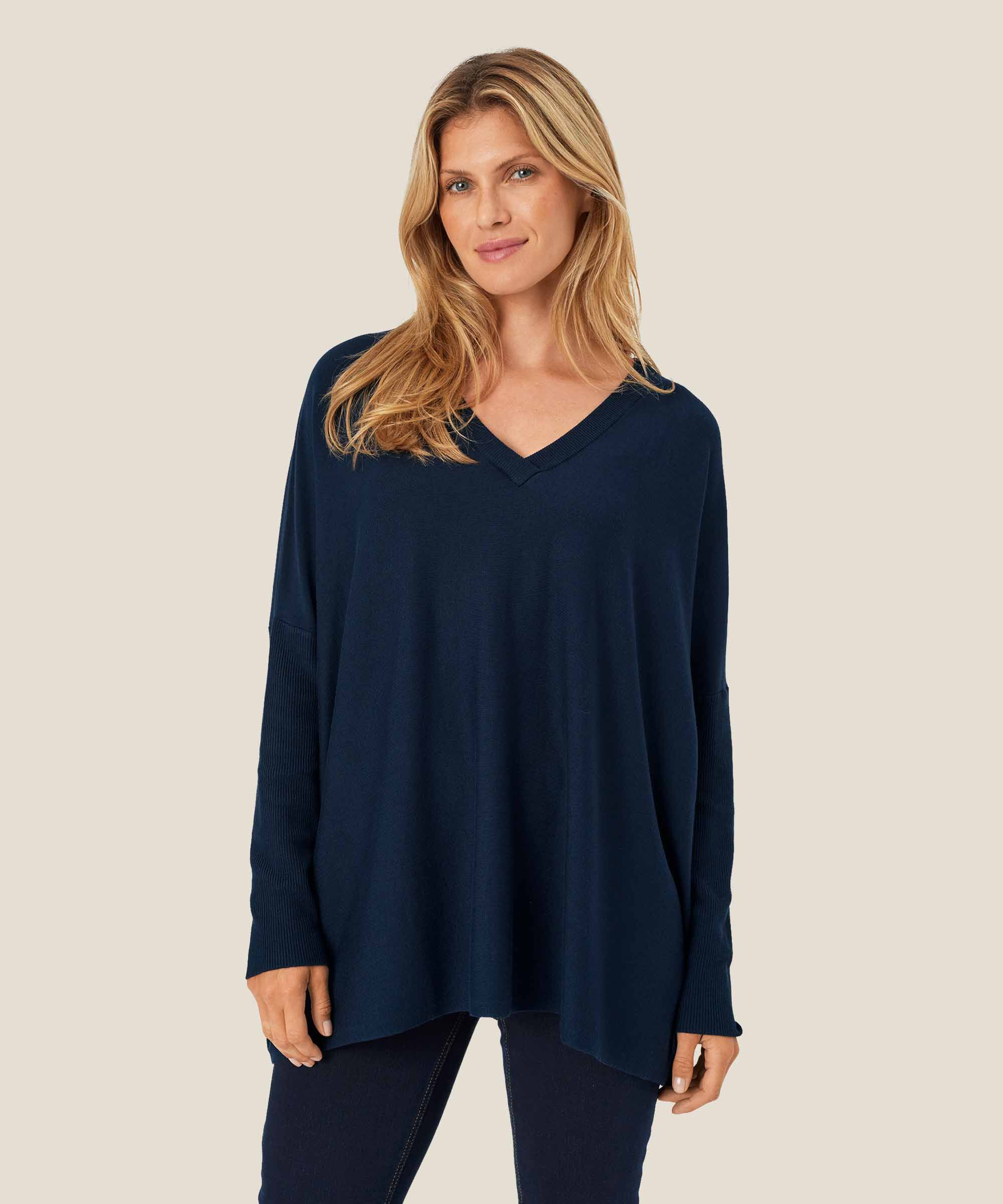 Fronia Top, Navy Blazer