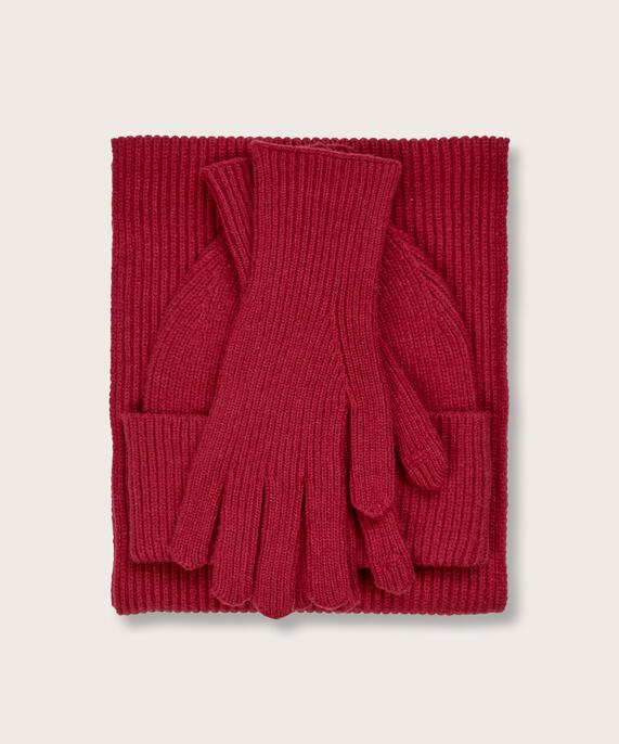 Sæt med hue, handsker og tørklæde, Scarlet Sage