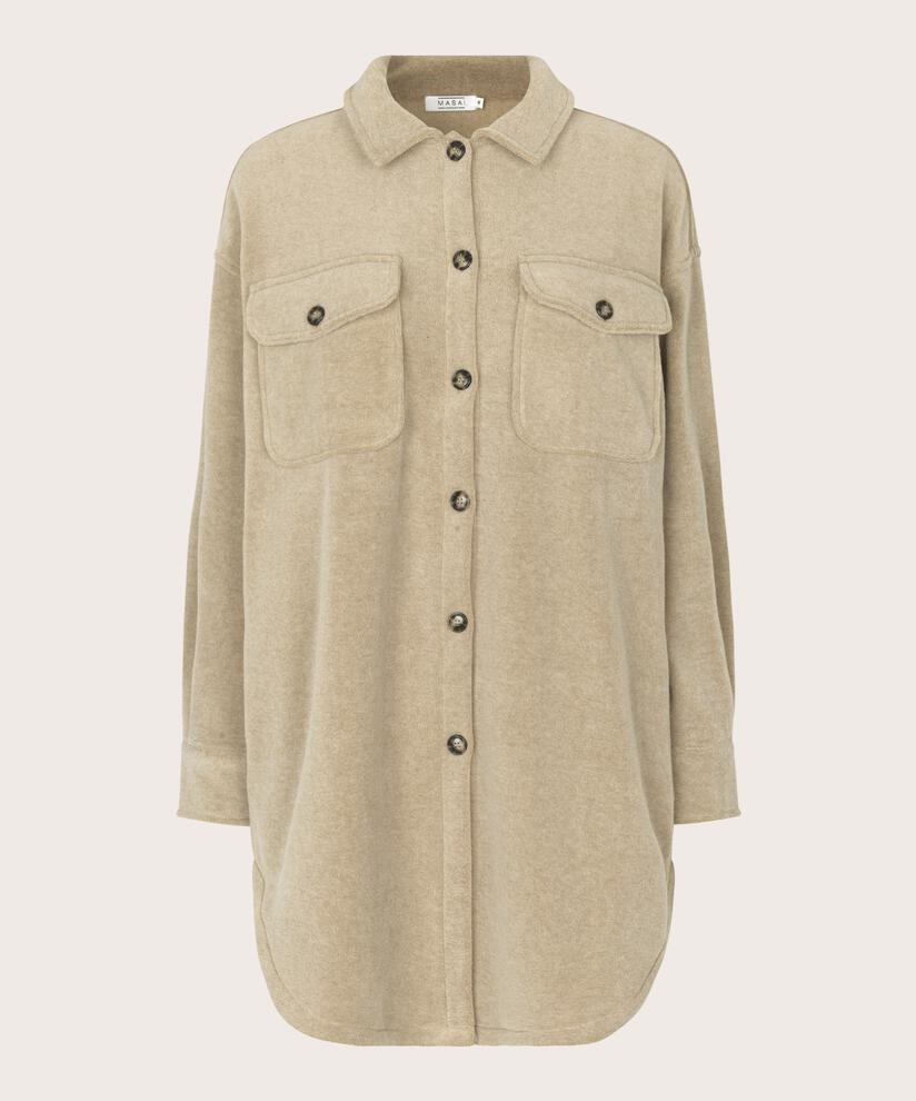 Jasmine Fleece Jakke, Beige melange, hi-res