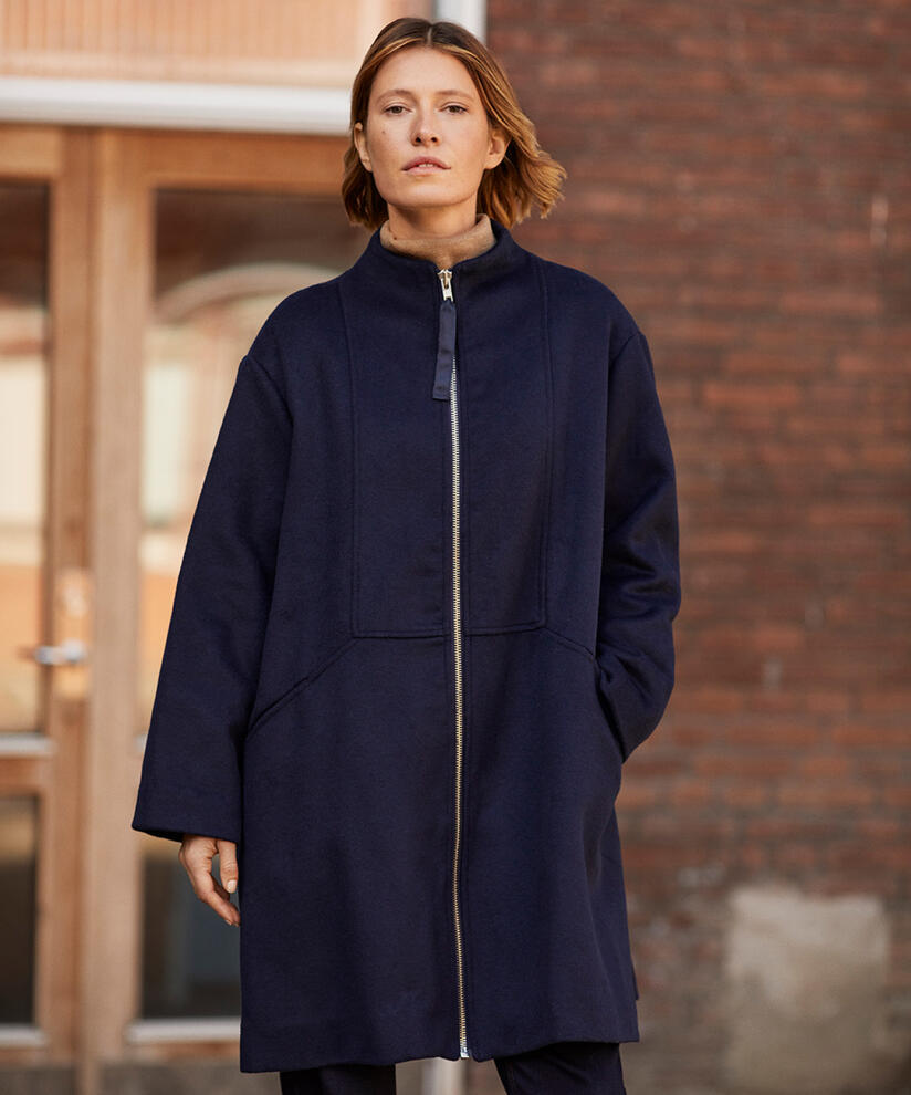 Thorvi uld frakke, Navy Blazer, hi-res