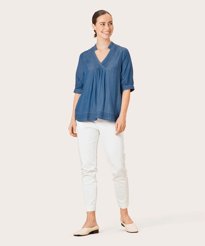 DOMICIA BLUSE, Blue Denim