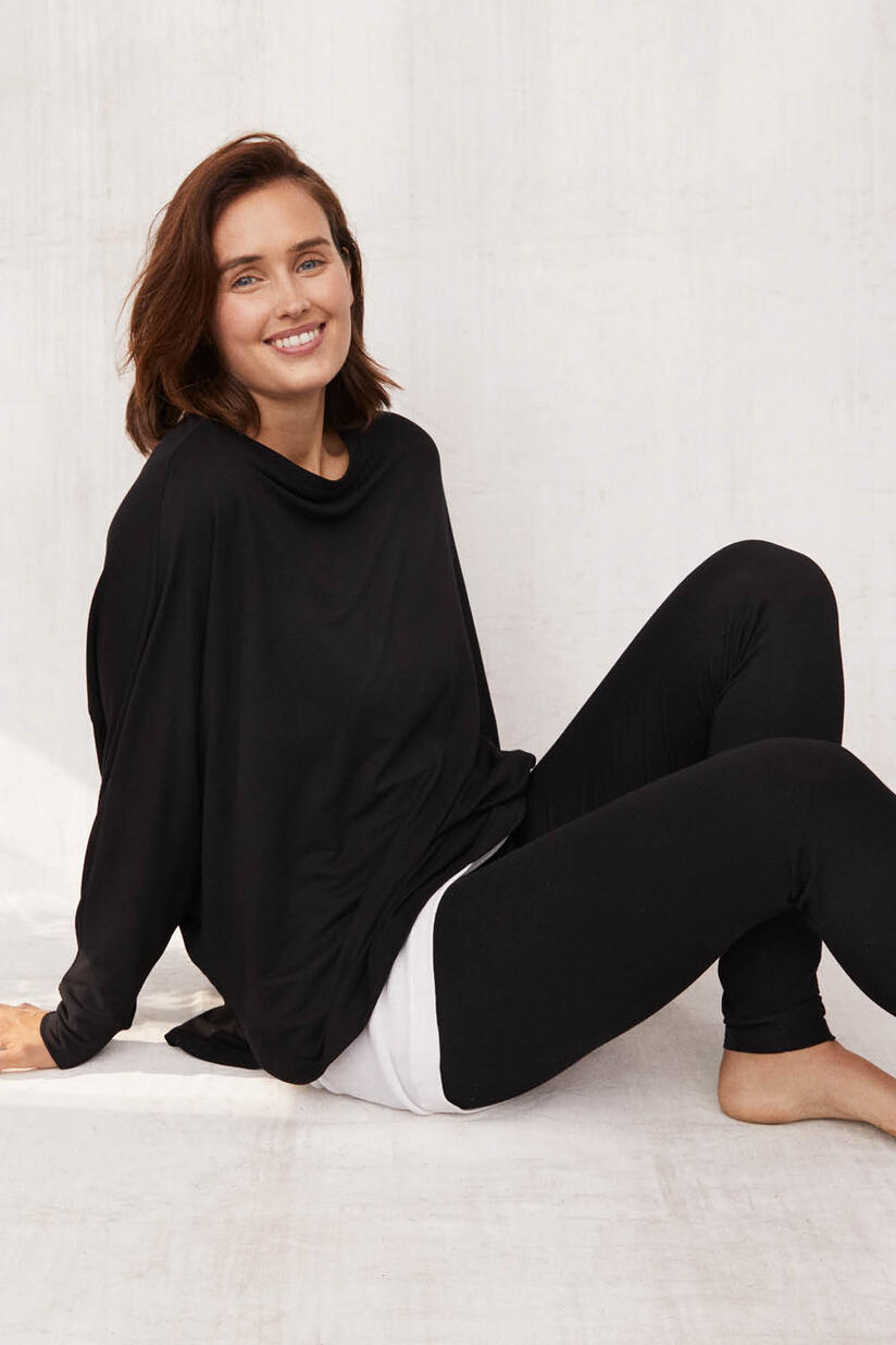 Dema Jersey Top - Black, Nerin JERSEY Kjole - White, Pio JERSEY Leggings - Black
