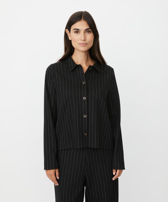 Inette JERSEY Skjortejakke, Black