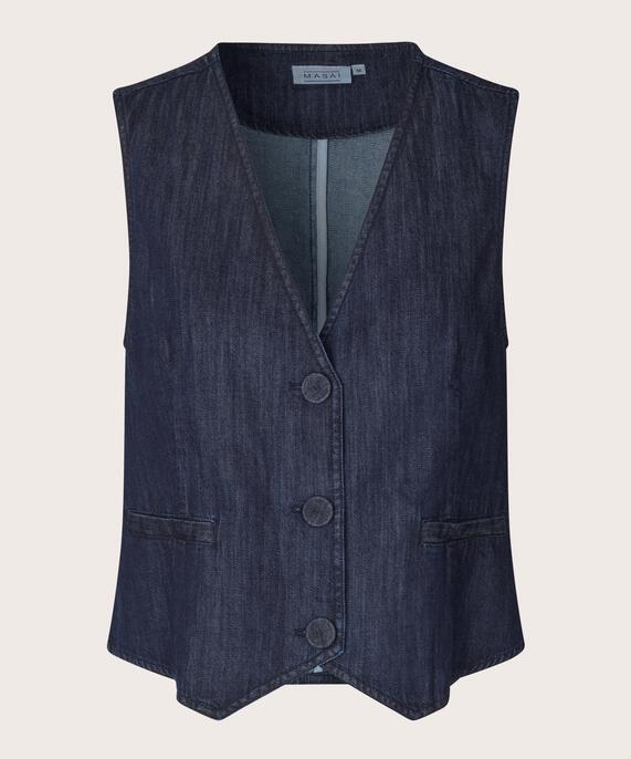 Julesa Denim Vest, Dark Denim