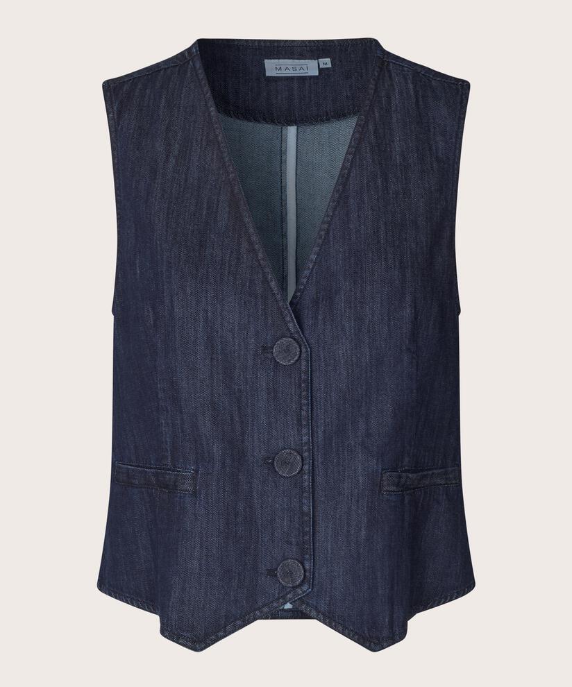 Julesa Denim Vest, Dark Denim