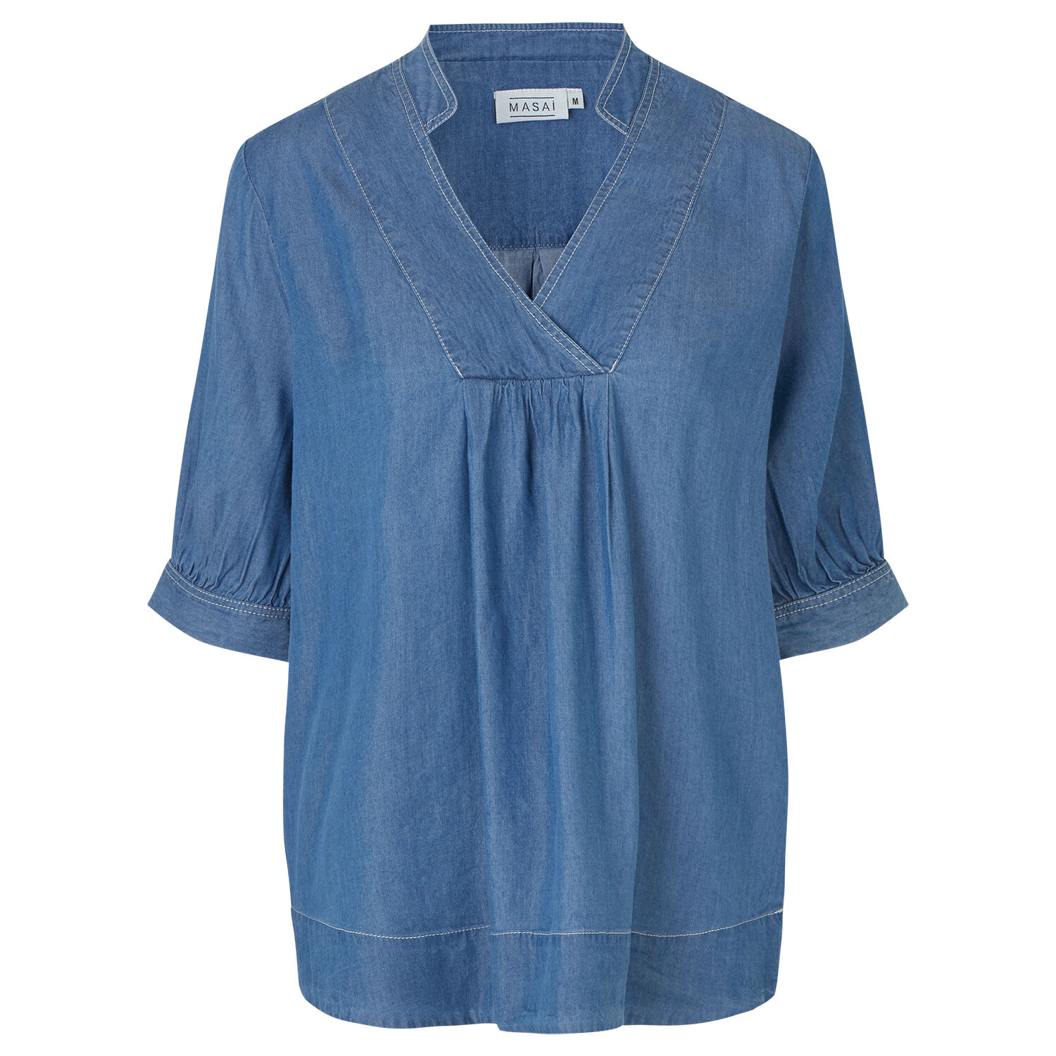 DOMICIA BLUSE, Blue Denim