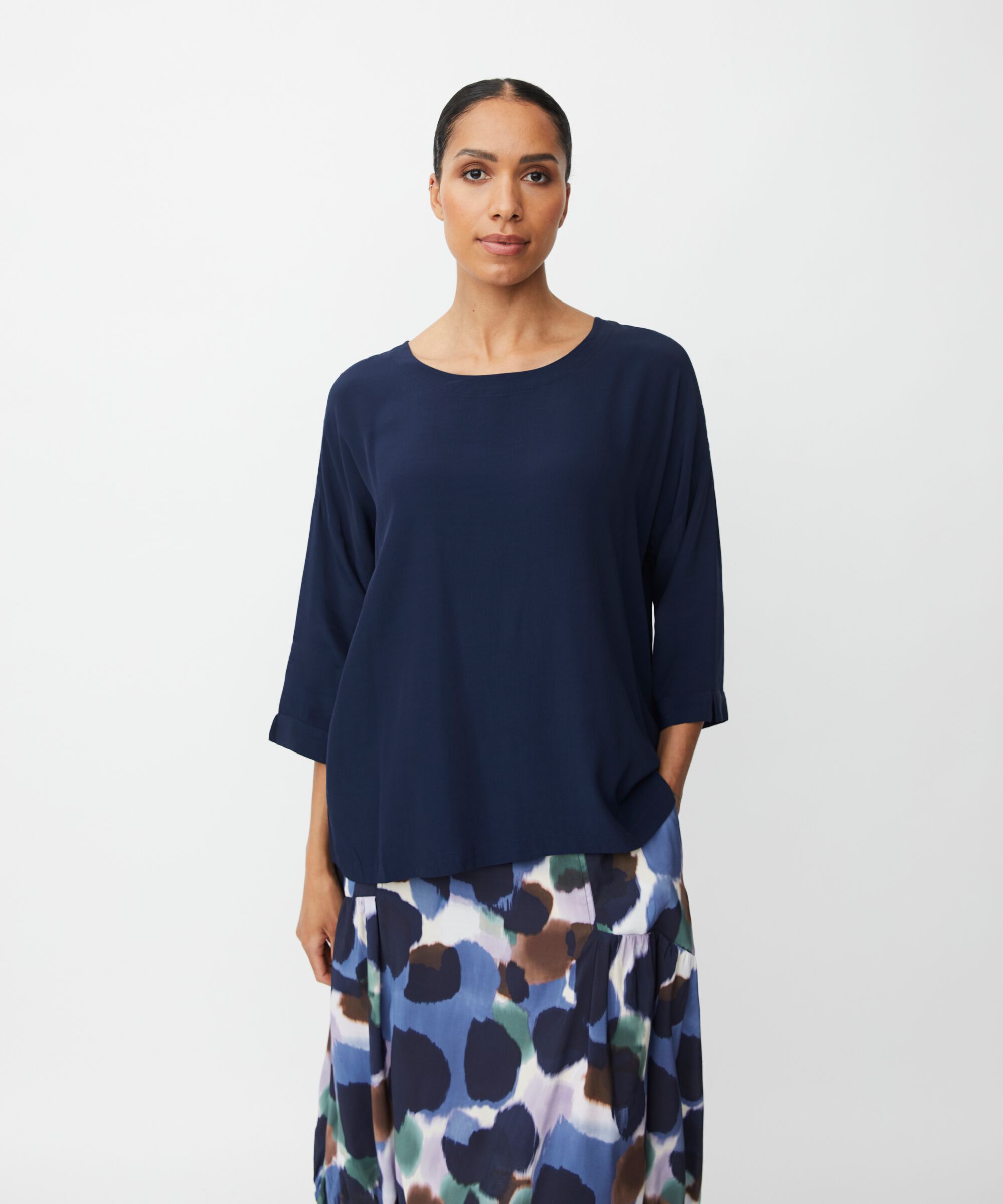 Becca Top, Navy Blazer