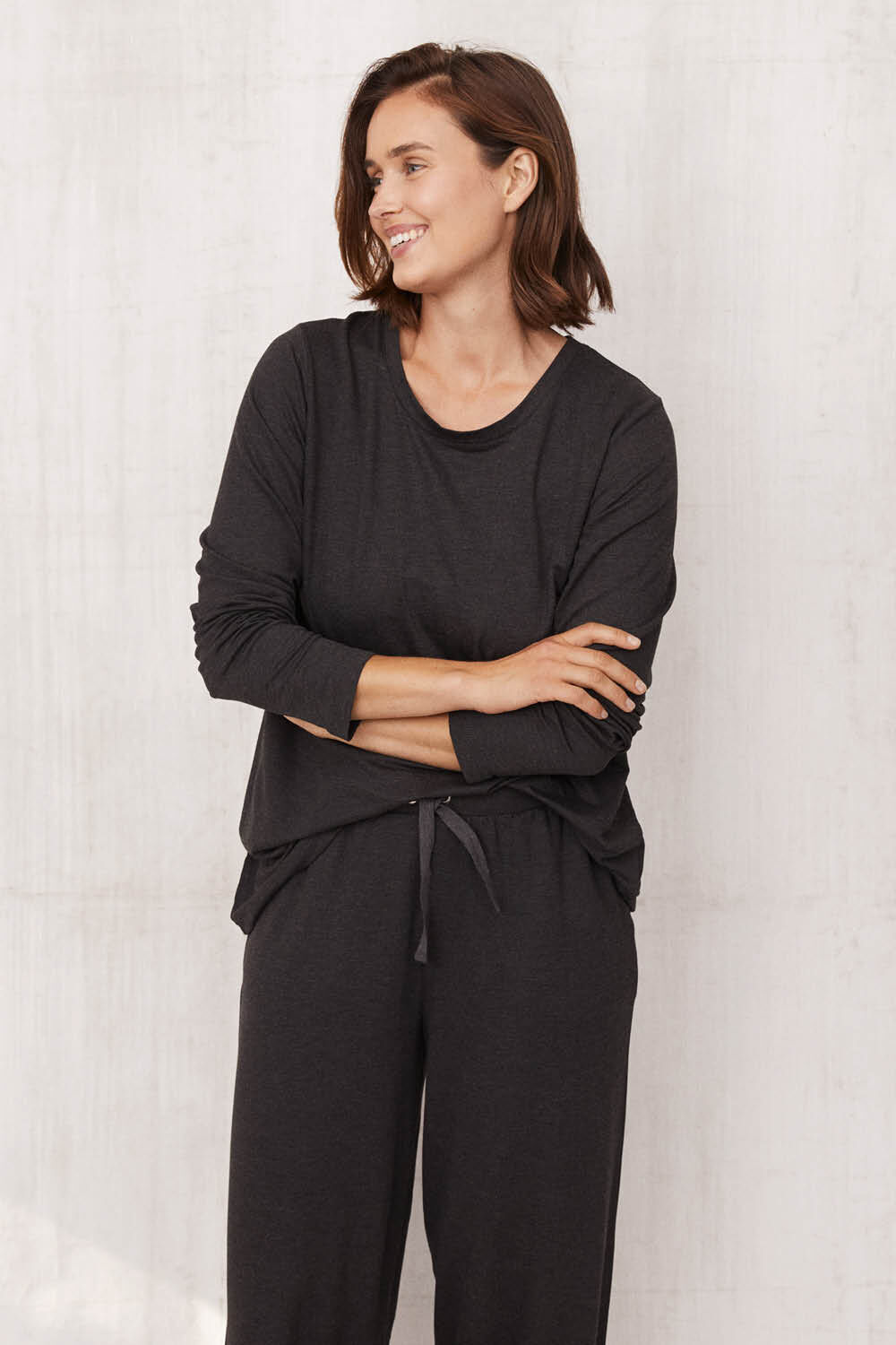 Berta JERSEY Top - D. Grey mel., PERSINI JERSEY BUKSER - D. Grey mel.