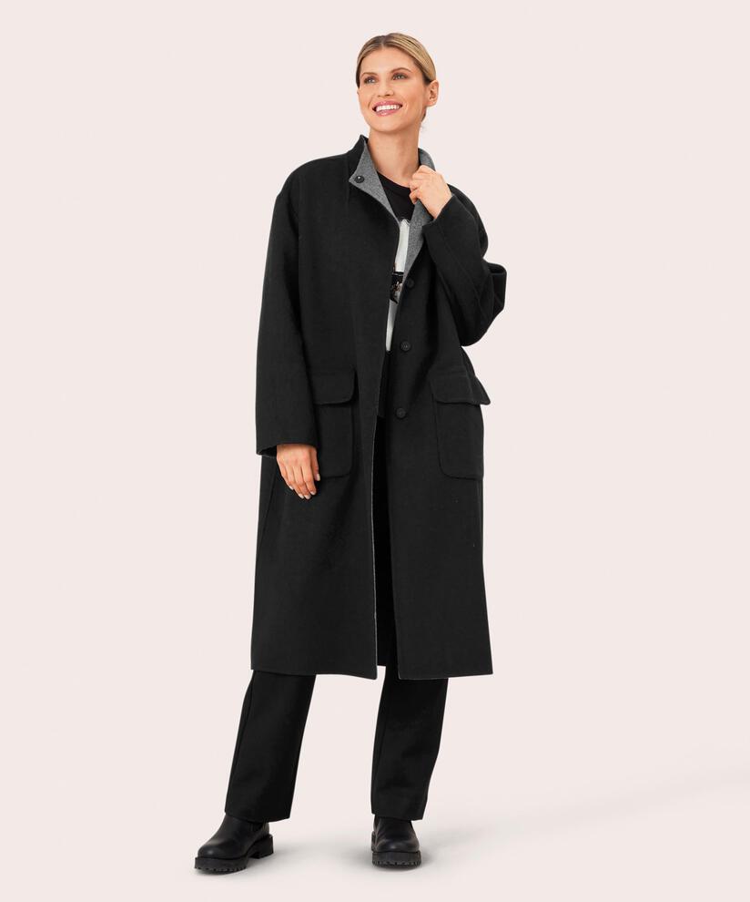 Tora Uldfrakke, Black/m.grey.m