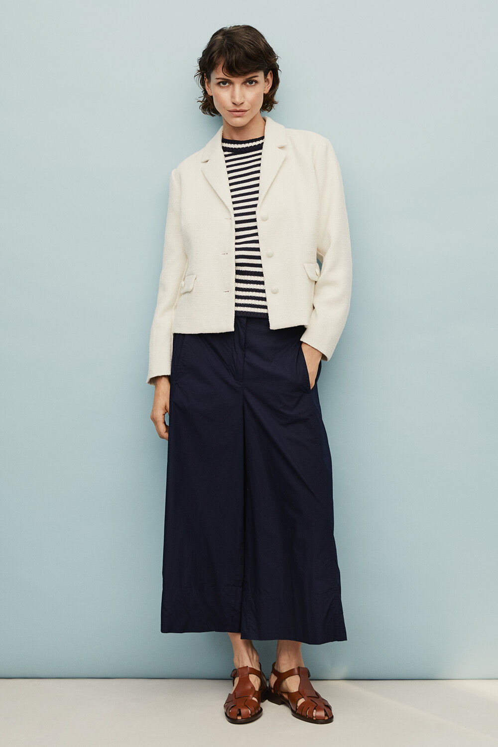 Jaxanja Blazer - Whitecap, Faeleen Top - Navy Blazer, Portia Bukser - Navy Blazer