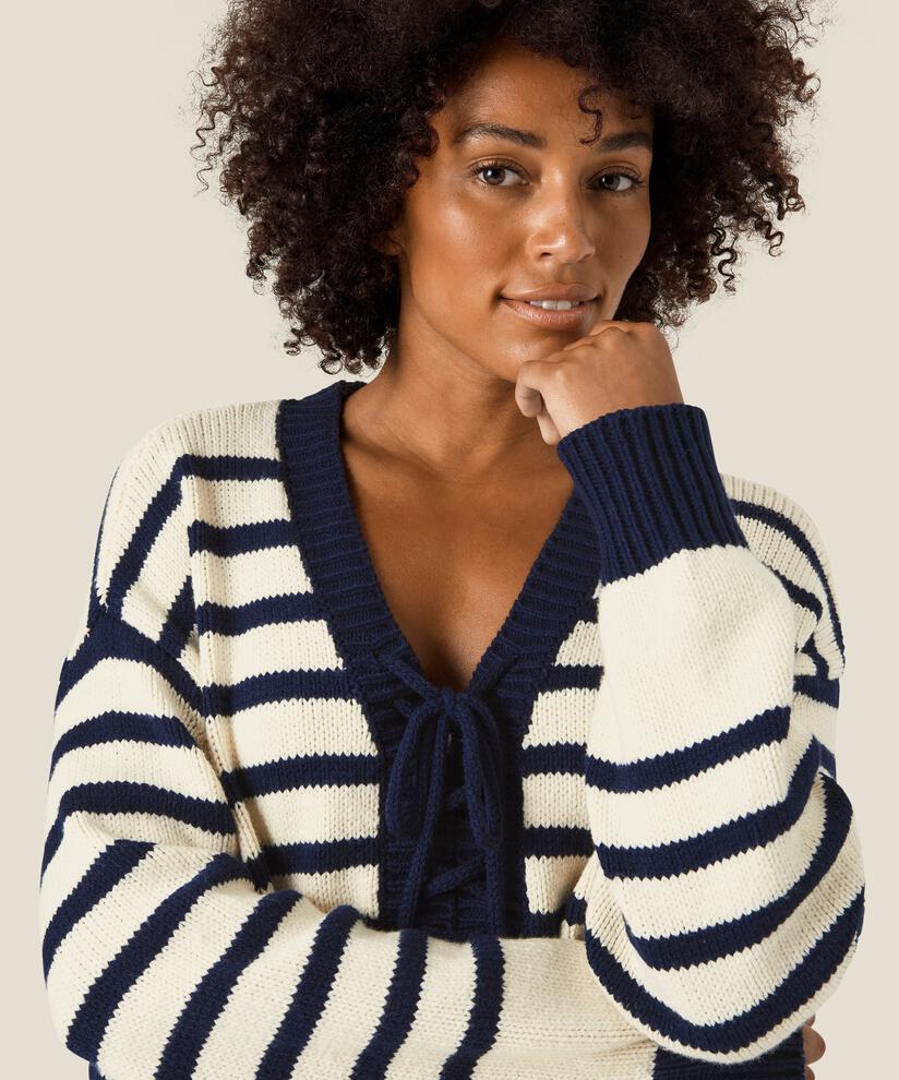 Frederikka Top, Whc/Navy blz, hi-res