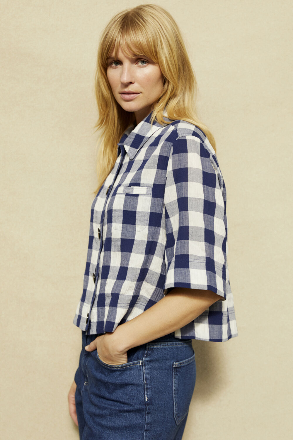 Isariel Skjorte - Medieval Blue, Parithis Denim Shorts - Blue Denim