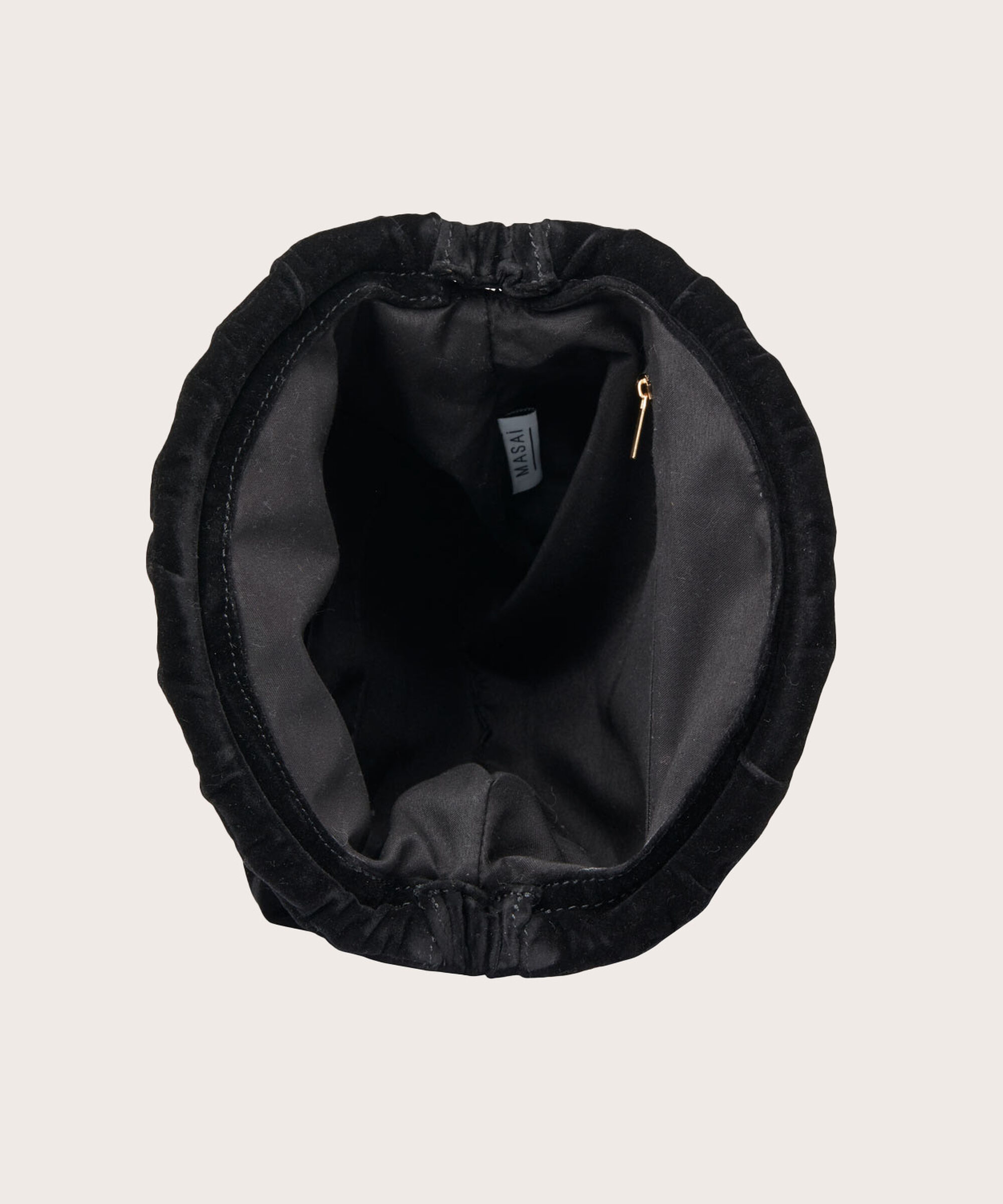 ROSELYNN VELOUR CLUTCH, Black