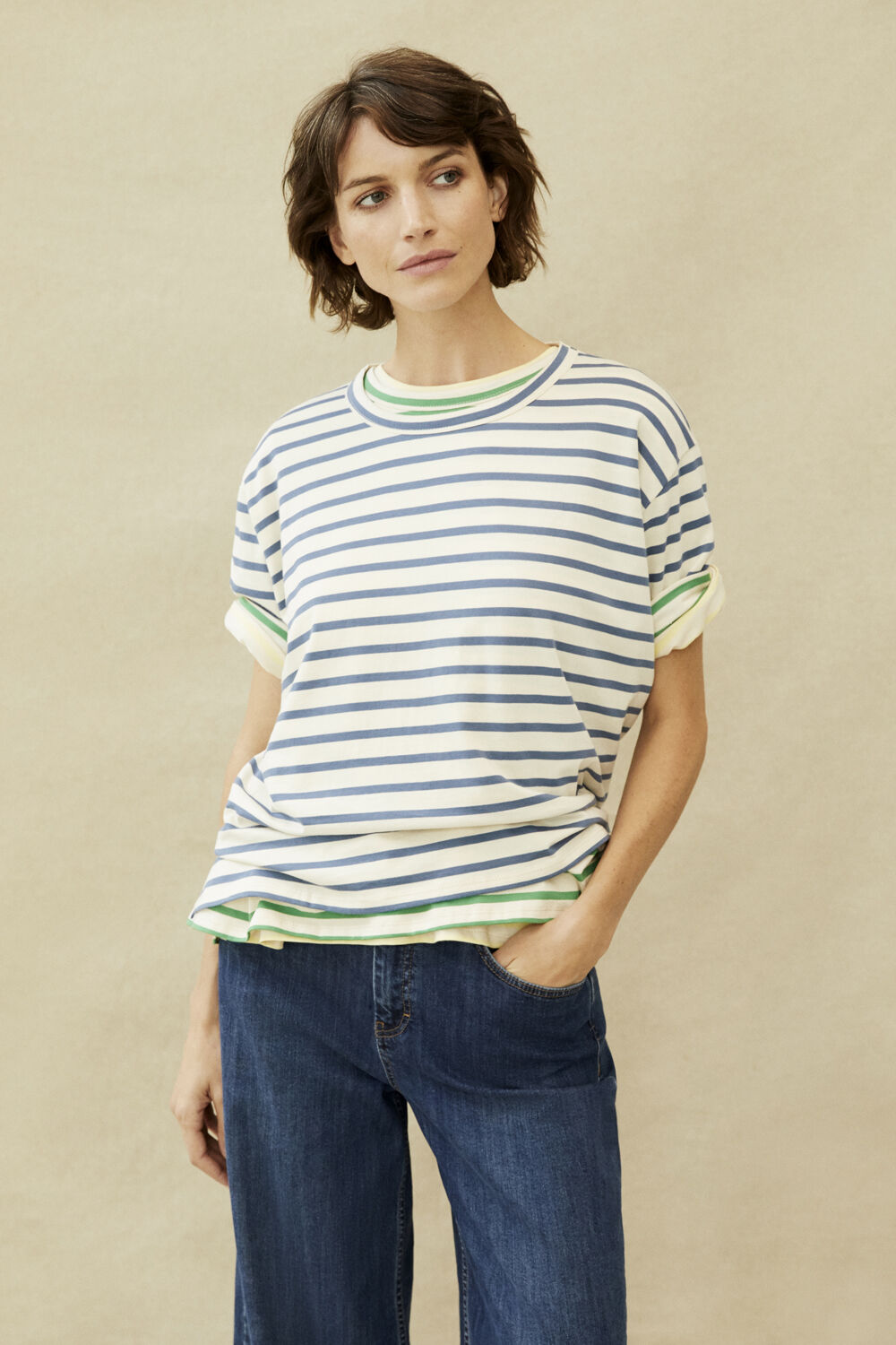 Doreann Jersey Top - Ensign Blue, Doreann Jersey Top - Mint Green, Doreann Jersey Top - Lemonade, Pomla Denim Bukser - Medium Denim