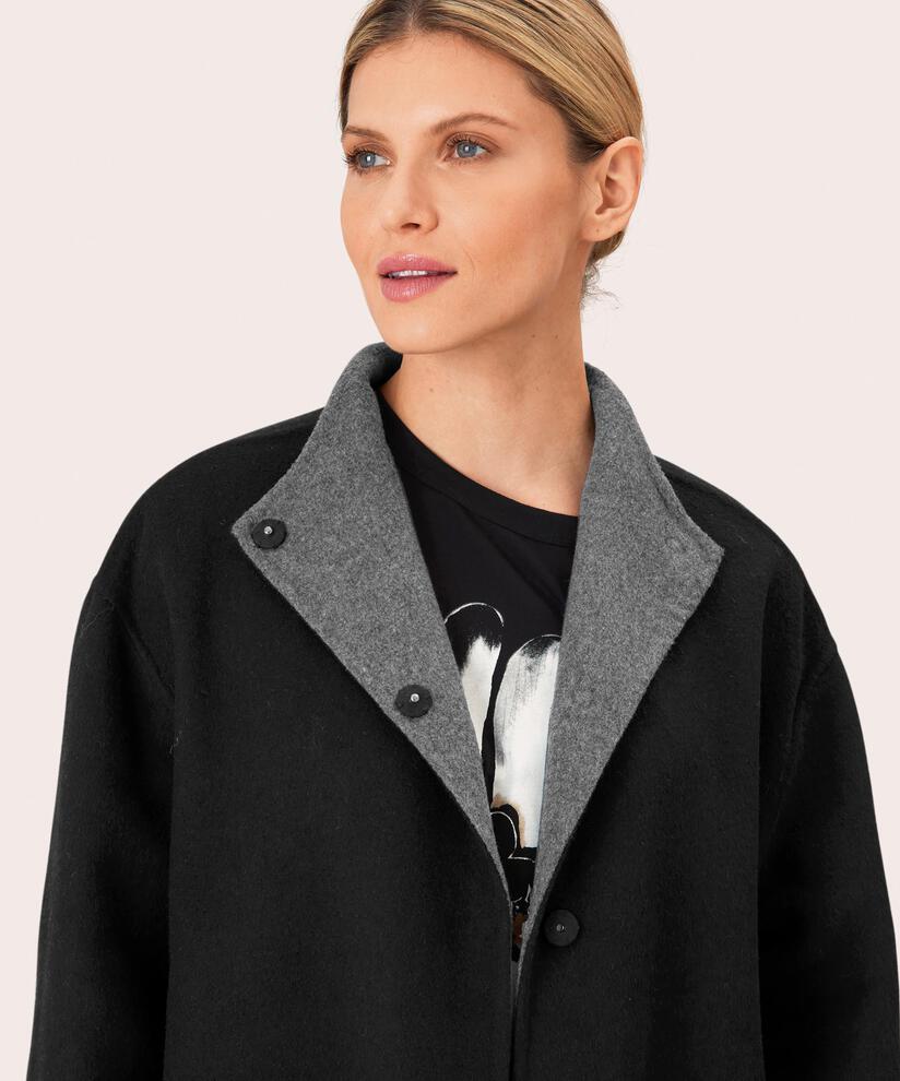 Tora Uldfrakke, Black/m.grey.m
