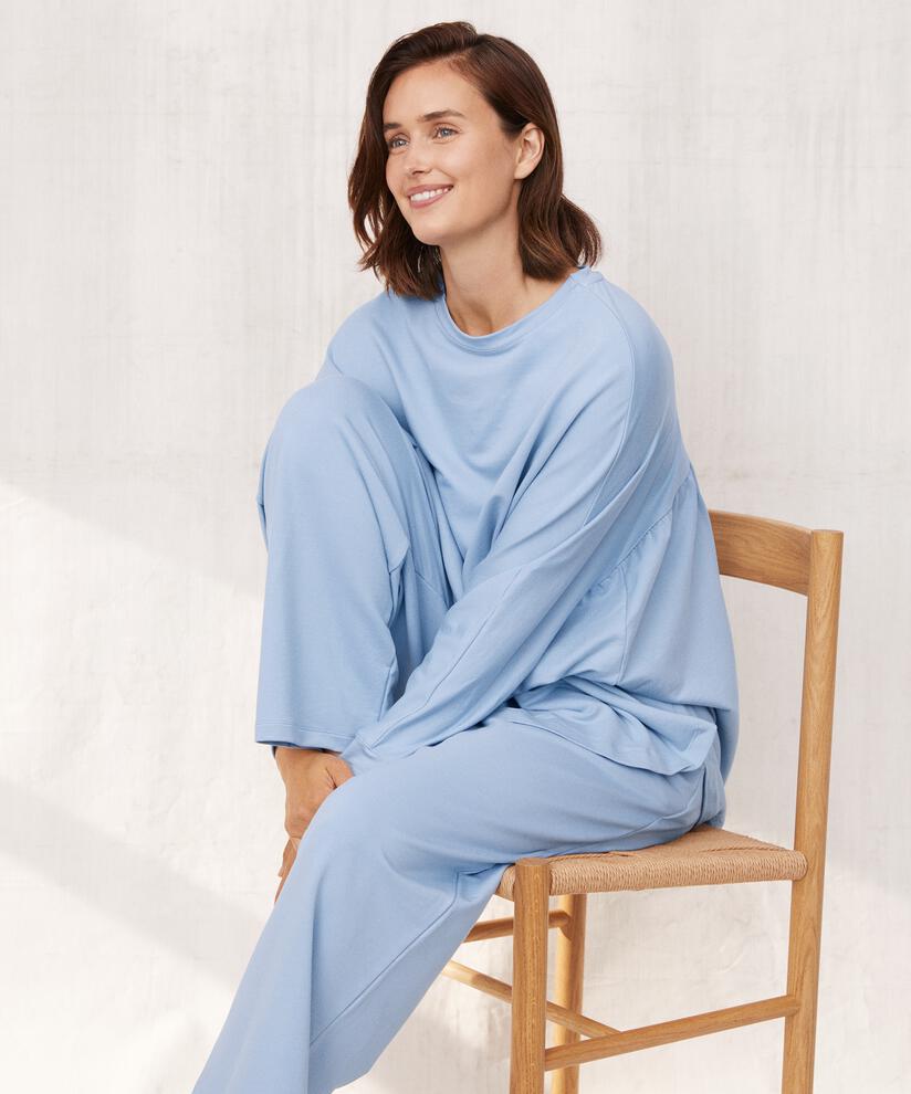 Dema Jersey Top, Blue Fog