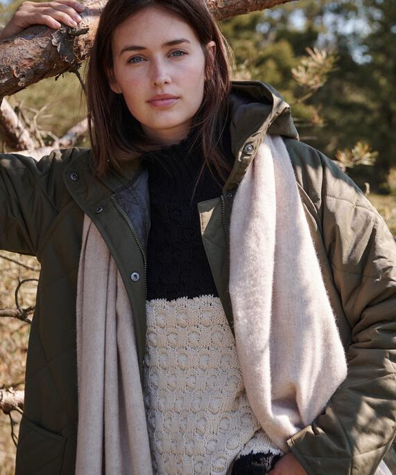 Anna Tørklæde, L beige mel