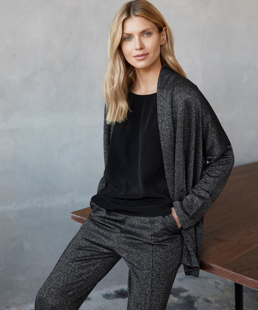 JOETTE JERSEY CARDIGAN, Black, hi-res