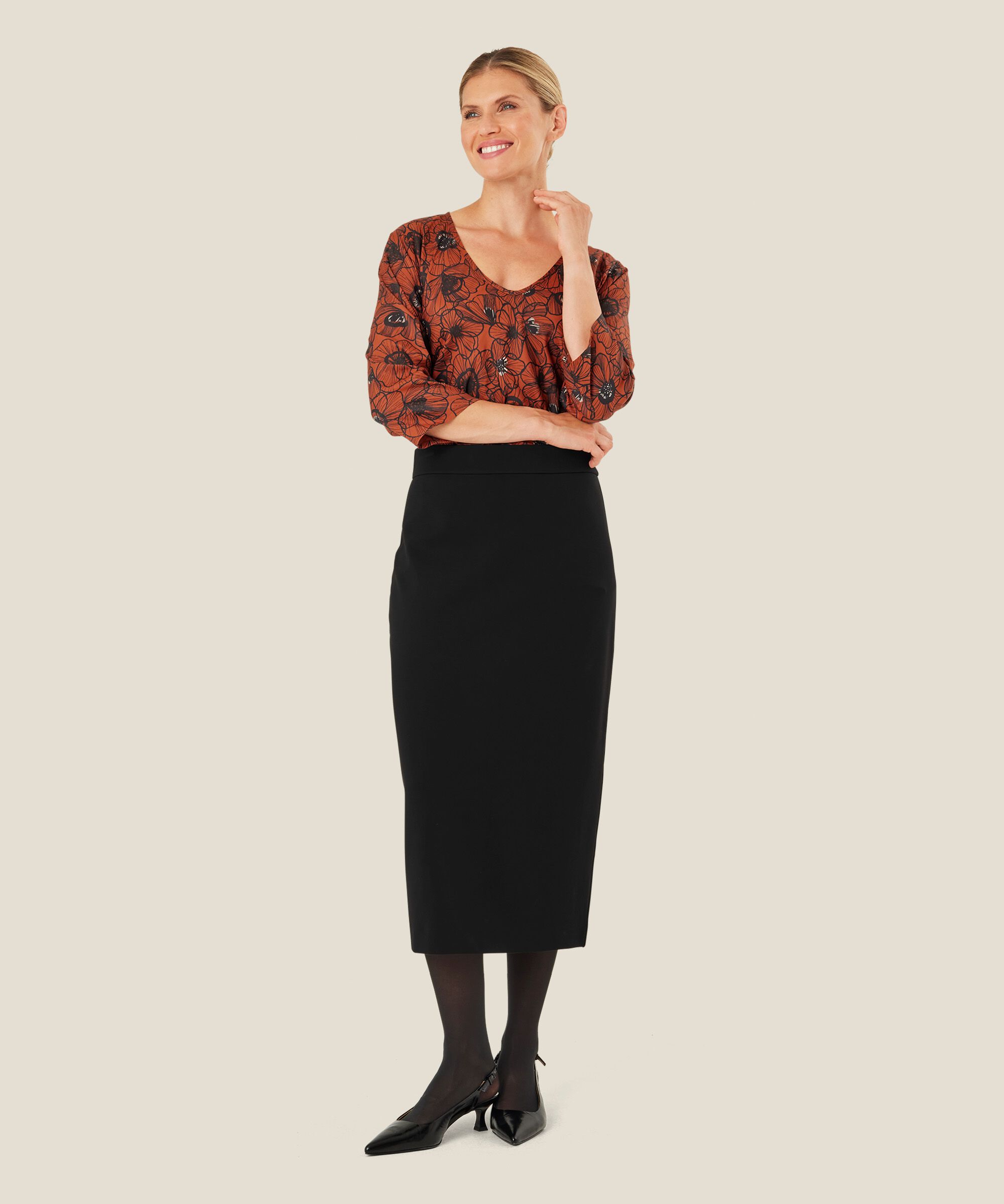 Stephanie JERSEY Nederdel, Black