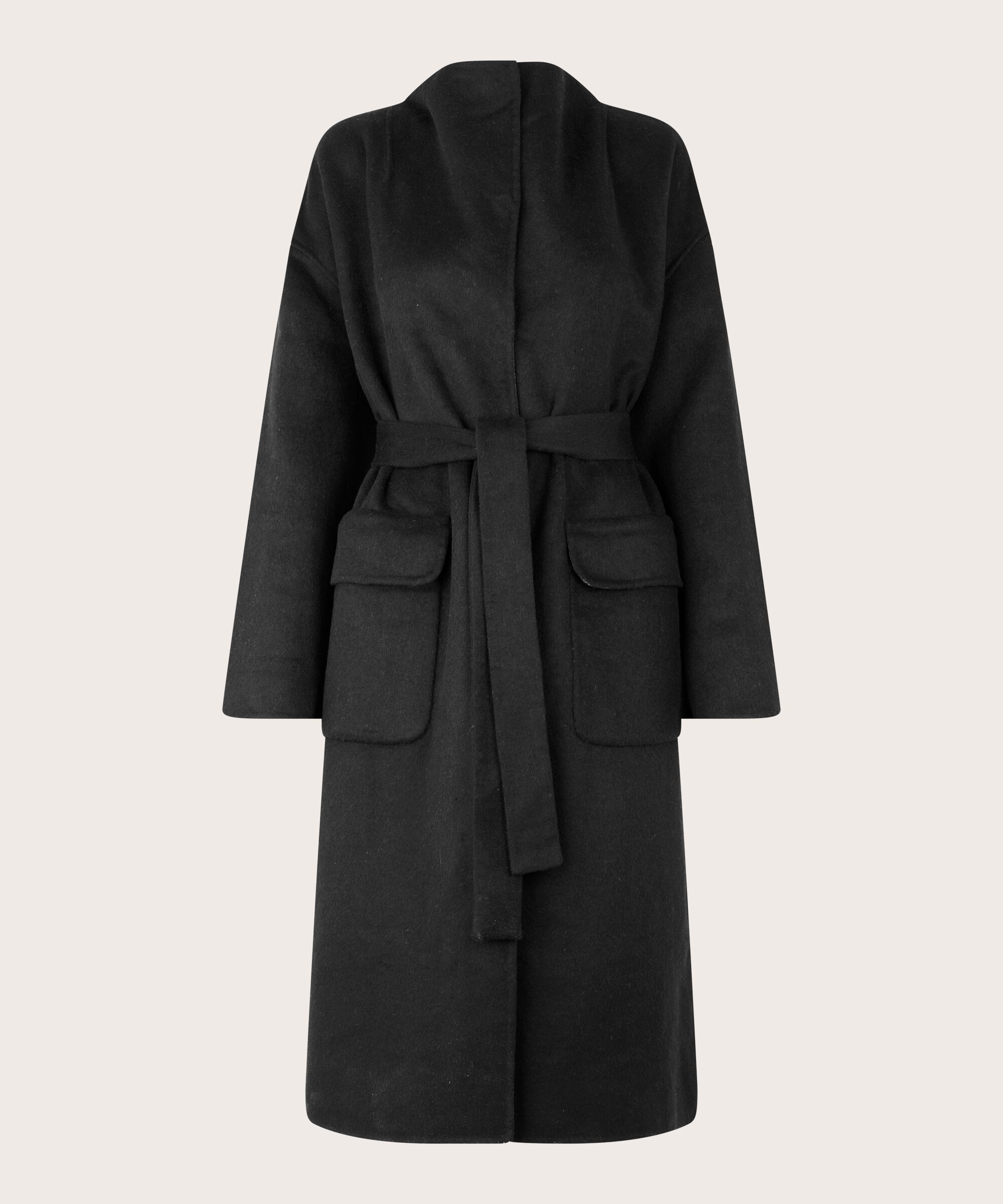 Tora Uldfrakke, Black/m.grey.m